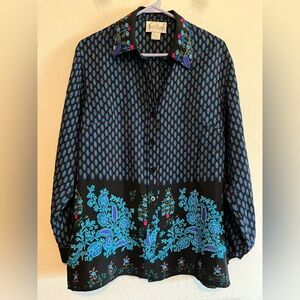 Vtg Diane Von Furstenberg Silk Assets 100% Silk  Tunic Blouse Small